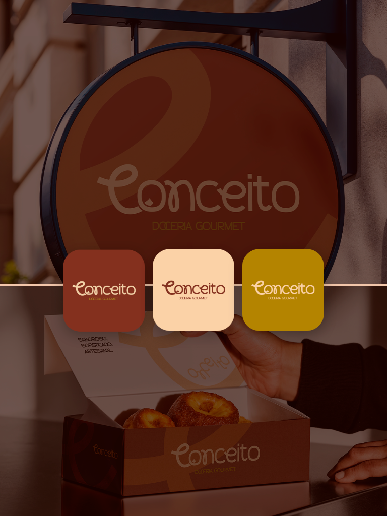 Identidade Visual Conceito Doceria Gourmet